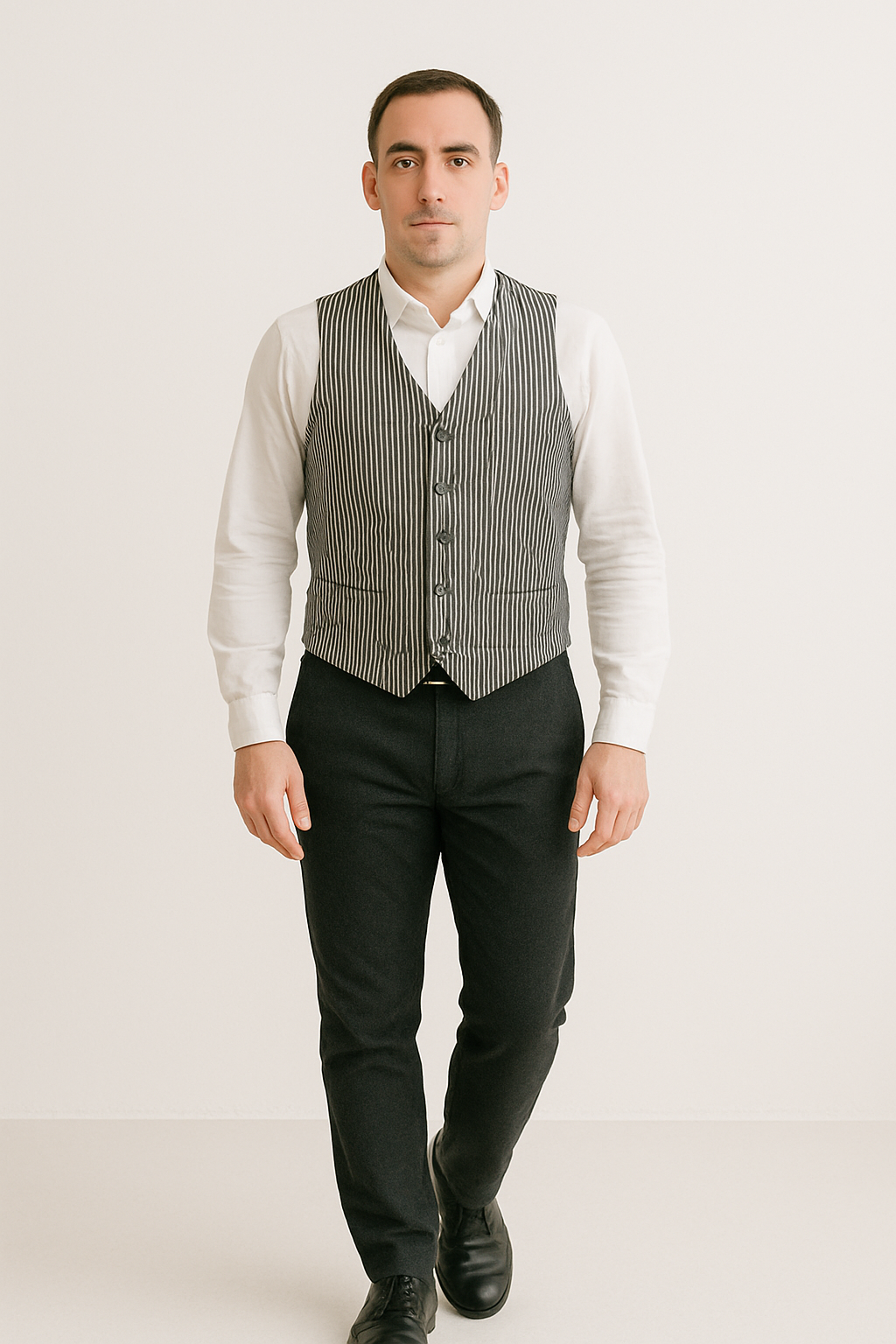 Men's Dark Navy Blue and White Stripe ~ Pinstripe Seersucker Sear sucker suit Vest Set - Image 38
