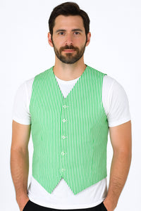 Men's Dark Navy Blue and White Stripe ~ Pinstripe Seersucker Sear sucker suit Vest Set