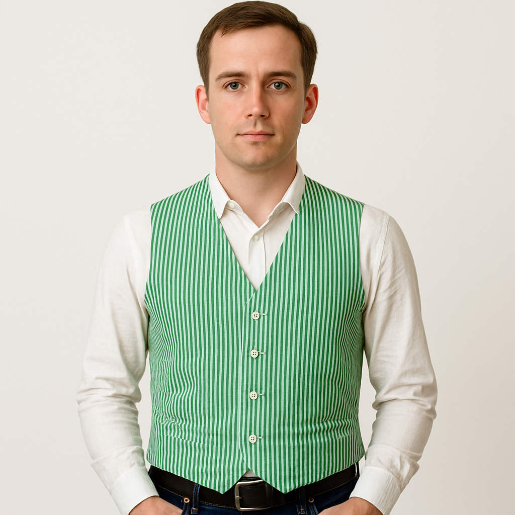 Men's Dark Navy Blue and White Stripe ~ Pinstripe Seersucker Sear sucker suit Vest Set - Image 7