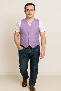 Men's Dark Navy Blue and White Stripe ~ Pinstripe Seersucker Sear sucker suit Vest Set