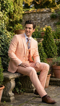 Men’s peach suit-3 piece suit for men