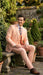 Men’s Light Peach 3 Piece Suit Set with Vest, Prom Wedding Dress Suit