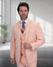 Men’s Light Peach 3 Piece Suit Set with Vest, Prom Wedding Dress Suit
