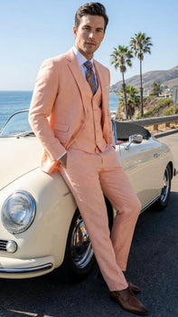 Men’s peach suit-3 piece suit for men
