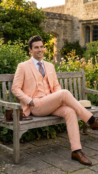 Men’s peach suit-3 piece suit for men