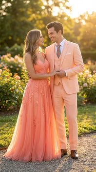 Men’s peach suit-3 piece suit for men
