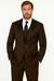 Men's  Black ~ Red Two Button Vest  Suit