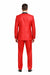 Red Shiny Tuxedo Vested Suit - Sateen Sharkskin Fabric Groom Suit