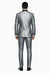 Silver Shiny Tuxedo Vested Suit - Sateen Sharkskin Fabric Groom Suit