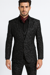 Mens Slim 3 Pieces Black Suit