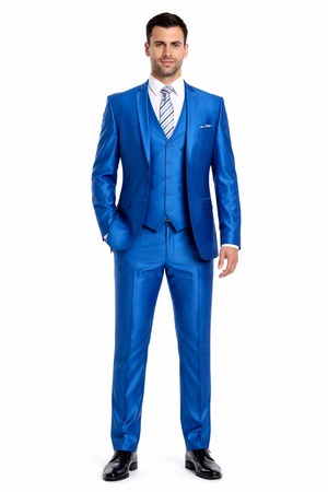 Men's  3 Piece Suit Slim Fit Blue Suit