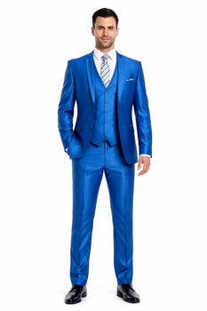 Men's  3 Piece Suit Slim Fit Blue Suit