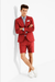 Men's summer business suits with shorts pants set (sport coat Looking) Red