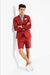 Men's summer business suits with shorts pants set (sport coat Looking) Red