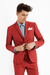 Men's summer business suits with shorts pants set (sport coat Looking) Red
