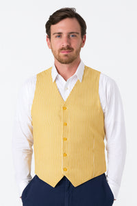 Men's Dark Navy Blue and White Stripe ~ Pinstripe Seersucker Sear sucker suit Vest Set