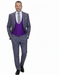 Statement Men's 3-Piece Modern Fit Suit – 100% Wool with Sleek Scoop Vest
