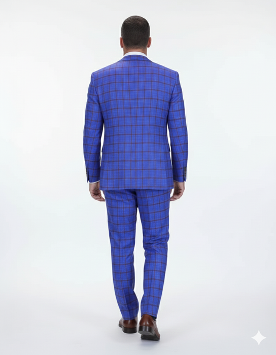 Statement Men's 3-Piece Modern Fit Suit – 100% Wool with Sleek Scoop Vest