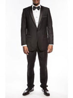 Slim Fit Tuxedo One Button Peak Framed Lapel Black