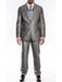 Men'S One Button Slim Fit Tuxedo Shawl Satin Trim Lapel Gray