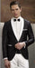 Single Button Black and White Lapel Shawl Lapel Dinner Jacket Blazer Sport Coat for Men Fashion Tuxedo For Men