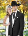 Mens 1 Button Western Cowboy Wedding Tuxedo Black
