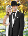 Mens 1 Button Western Cowboy Wedding Tuxedo Black
