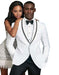 Men's Slim Fit 1 Button  Shawl Lapel White Suit