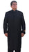 Men's Black Besom Ticket Pocket Mandarin Collar Jacket - Men's Preaching Jacket
