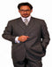 Men's 1920's 30's Fashion Look Available in 2 or 3 buttons Charcoal Gray Chalk Bold Pinstripe Vested 3 Piece three piece suits - Jacket + Pants + Vest