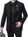 Mens 1920s Fashion Suit Black Peak Lapel Low Cut Vest