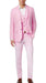 Alberto Nardoni Men'S Summer Baby Pink Color Linen Fabric Vested Three 3 Piece Suit Jacket + Vest+ Pants