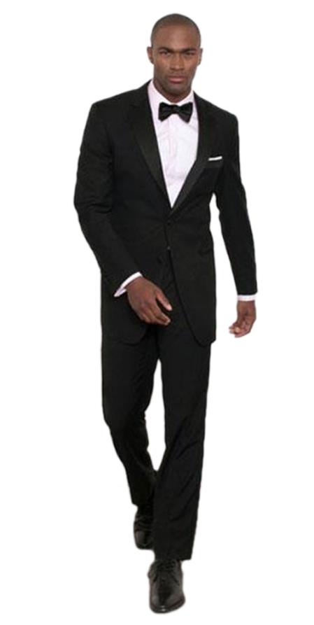 Mensusa Men's Albert Nardoni Black Modern Fit 2 Button Tuxedo Jacket – MensUSA