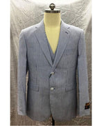 Men's 2 Button  Blue Seersucker Sear sucker suit