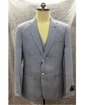 Men's 2 Button Blue Seersucker Sear sucker suit