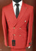 Mens 2 Button Double Breasted Suit Red