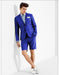 Men's summer business suits with shorts pants set (sport coat Looking)Indigo ~ Bright Blue