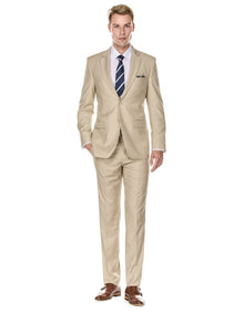 Braveman Men's 2 Button Modern Fit Suit in Tan
