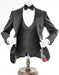 Mens 2 Button Peak Lapel Prom Tuxedo with Black Double Breasted Vest