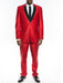 Men's Two Button Shawl Trim Lapel Slim Fit  - Red Tuxedo