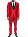 Men's Two Button Shawl Trim Lapel Slim Fit  - Red Tuxedo