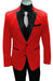 Alberto Nardoni Red Tuxedo And Black Lapel Vested Suit With Black Vest & Pants + Jacket