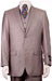 H.Taupe Sharkskin mini pattern Design Men's Regular Fit Two Button 3Pieces Pleated Pants Suit