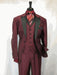 Men's Suit 2 Button  Peak Sateen Lapel Two Toned Tuxedo Wine SharkSkin