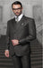Men'S Olive Two Buttons Vested Wool Tailored Fit Suit
