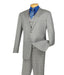 Men's  2 Buttons 3 Piece Side Vents Suit With Flat Front Pants Gray