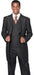 Men's Wide Leg 3 Piece Black Jean Fashion Suit
