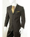 Three Button Banker Chalk Pinstripe ~ Stripe Pleated Pants Athletic Cut Brown