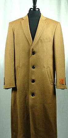 Men's Wool Blend Camel 4 Button Bravo Top Overcoat