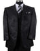 Mens 4 Buttons Semi Wide Leg Shiny Tonal Stripe Notch Label Fashion Suit in Black
